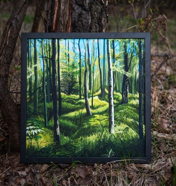  Świt w lesie — giclee 40×40 cm
